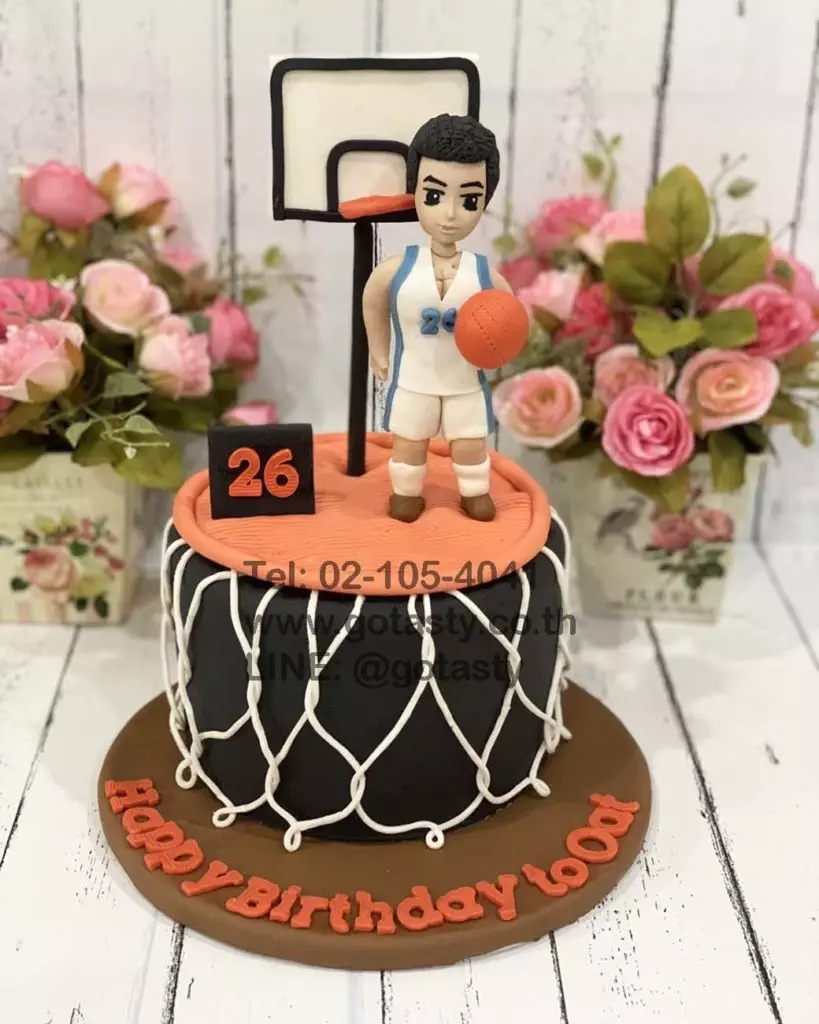 Basketball 3d fondant cake