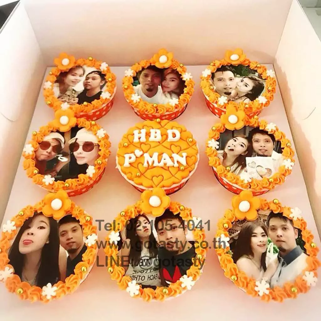 Orange photo cupcake birthday