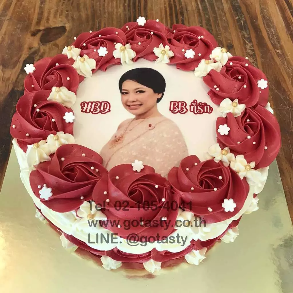 Red rose photo cake