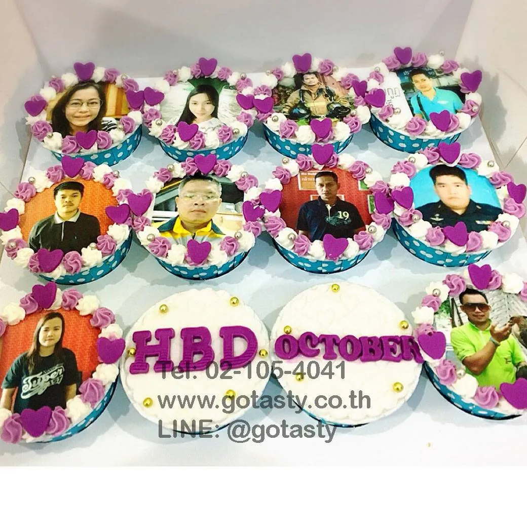 Purple photo cupcake birthday