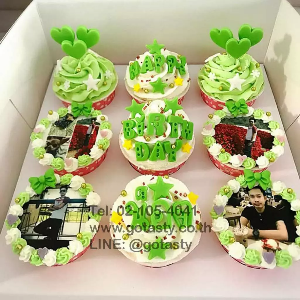 Green cupcake photo birthday