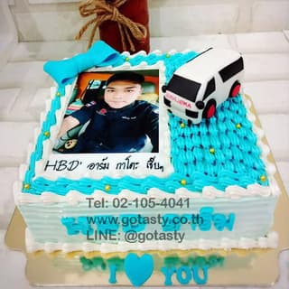 เค้กวันเกิดรถตู้ปั้น 3มิติพร้อมใส่รูปภาพ