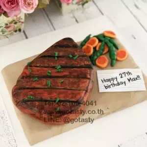 Steak fondant cake birthday