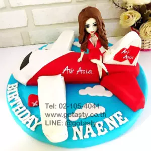 Air asia plane 3d fondant cake