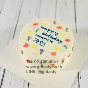 White cream birthday cake