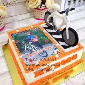 Bike 3d orange cream cake