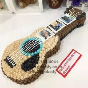 Brown guitar cream photo cake