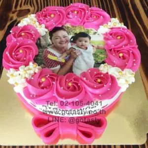Pink rose cake photo