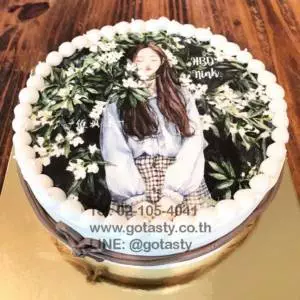 White photo birthday cake