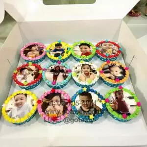 Photo cupcake birthday cake